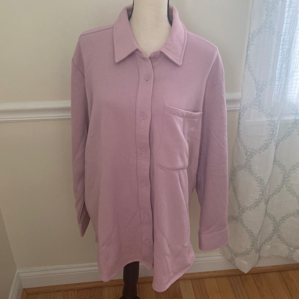 Vintage Como collared button down long sleeve fleece lined shirt. Size XL. NWT